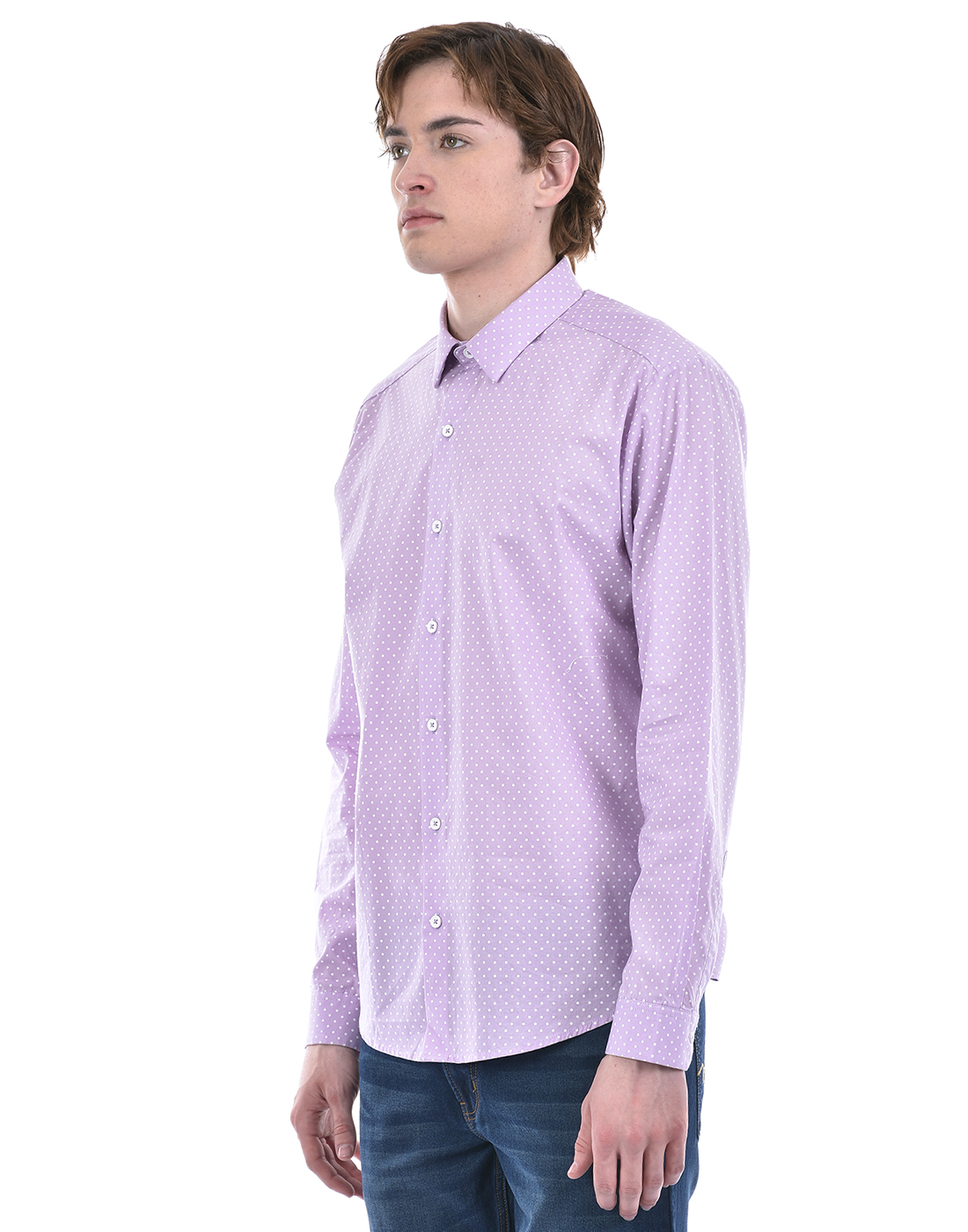 Numero Uno Men Polka Print Pink Shirt